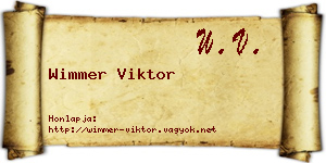 Wimmer Viktor névjegykártya
